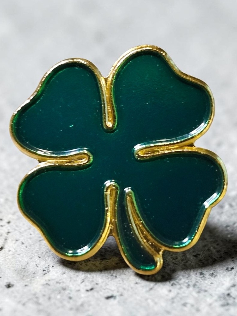 Green Four-Leaf Clover Enamel Pin